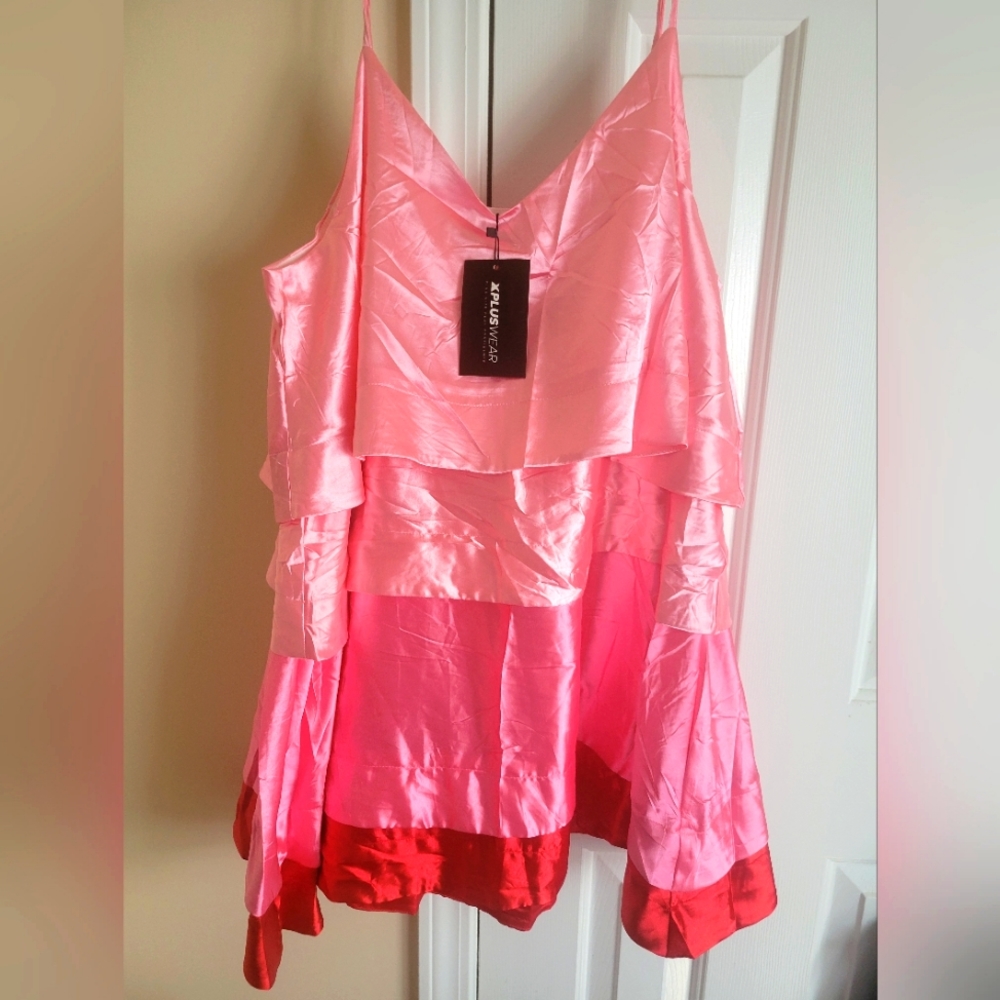 Shades of Pink layered mini dress